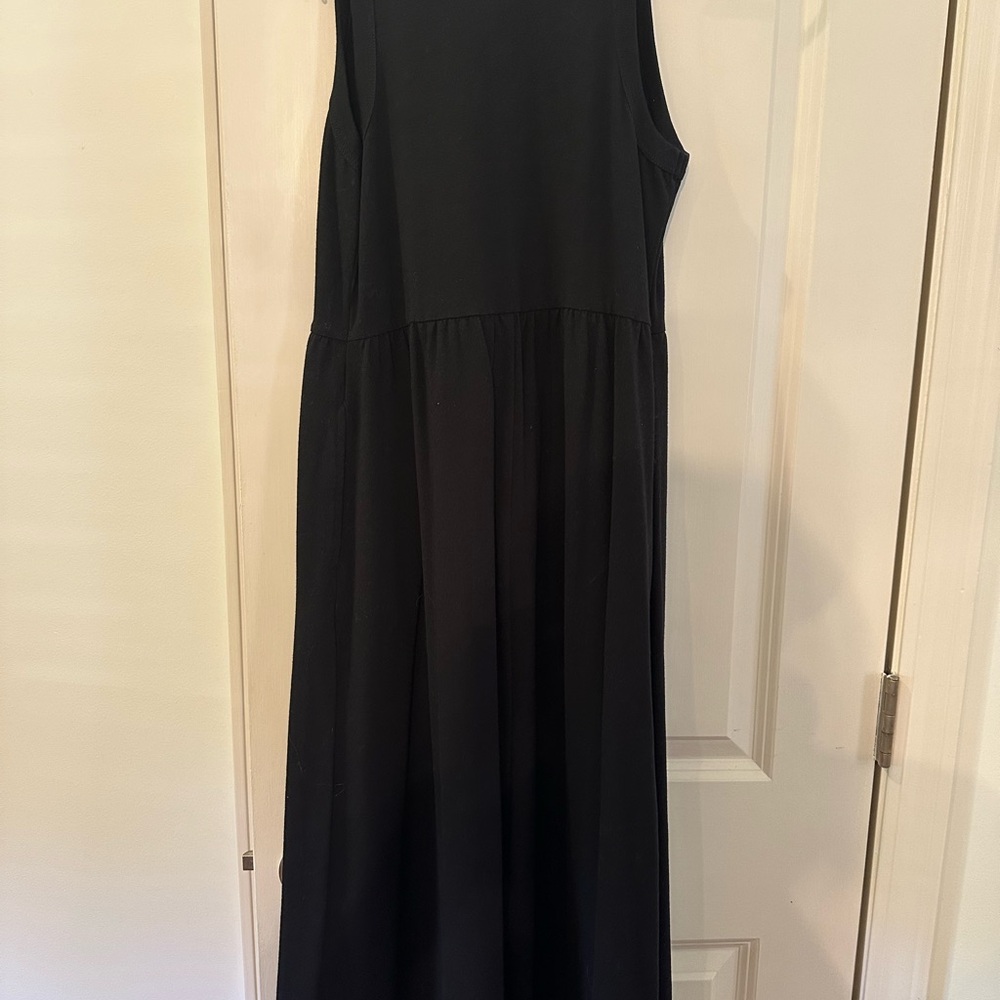 Black Maxi Sundress with Scoop Neck